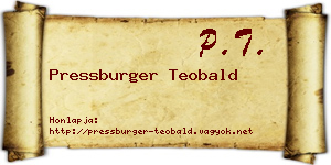 Pressburger Teobald névjegykártya